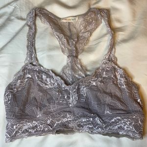 Lace Silver Racer Back Bralette